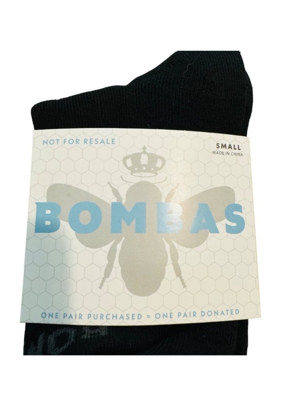 Bombas Crew socks size small black honeycomb arch support stay up antimicrobial - Picture 5 of 14